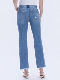 Montana Mid Rise Medium Wash Straight Leg Cropped Jeans