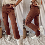 Clean Style Straight Leg Cargo Jeans