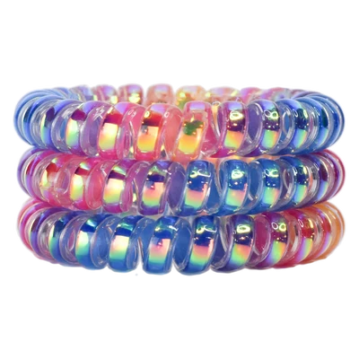 Hotline Hair Ties Set of 3 - Iridescent Rainbow