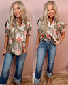 Garden Gala Floral Puff Sleeve Blouse