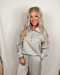 Made Easy Half Zip Pullover - Heather Gray
