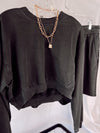 Simply Cropped Sweatshirt- Black