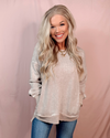 Above Average Acid Wash Hi-Low Pullover Sweater - Ash Mocha