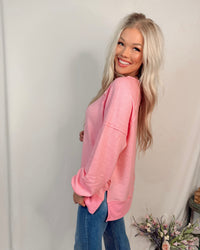St Croix Oversized Crewneck Sweater in Candy Pink