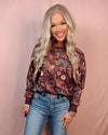 Among The Wildflowers Floral Print Pullover / Top