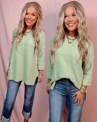 Cozy Club Oversized Knit Sweater - Jade