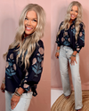 Whimsy Petals Floral Printed Detailed Blouse