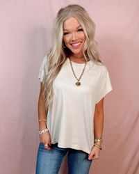 Simplified Everyday Vintage Wash Tee - Oatmeal