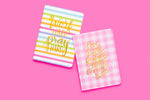 Pink Gingham Sweet Words Notebook & Pens SET