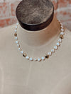 Sweetheart Luster Heart Pearl Necklace - Gold