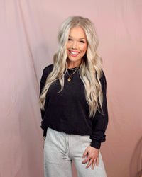 Wear-on-Repeat Mineral Wash Oversized Pullover - Black