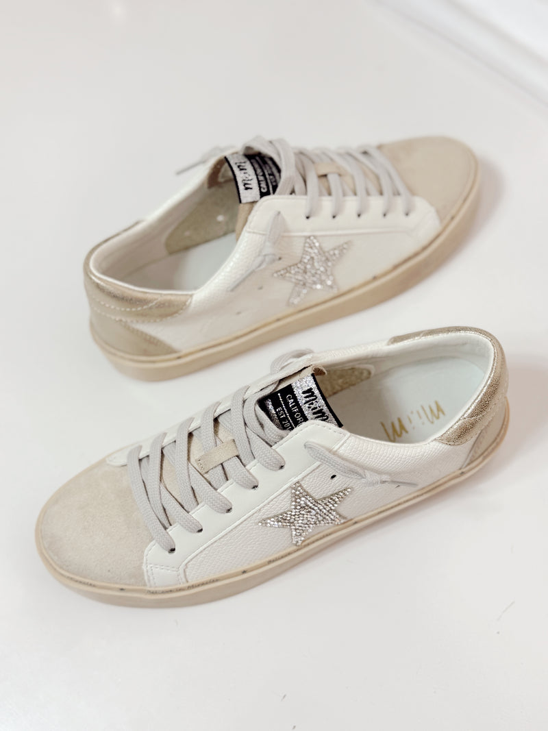 Gaby Neutral Rhinestone Star Sneakers