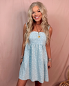 Charming Chambray Denim Floral Dress