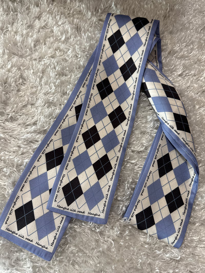 Argyle Print Twilly Scarf