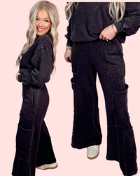 Off Duty Mineral Wash Cargo Pants - Black