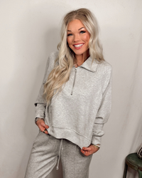 Made Easy Half Zip Pullover - Heather Gray