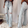 Reese High Rise Light Wash Distressed Jeans