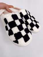Black Checkered Slippers
