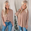 So Casual Beige Basic V-Neck Basic