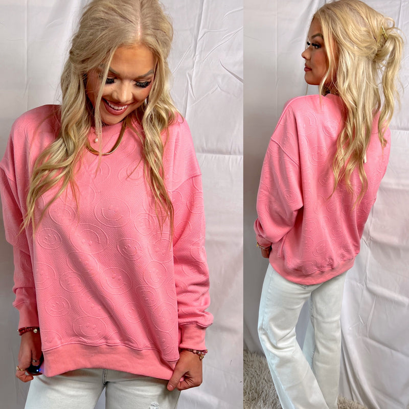 Happy Days Detailed Pullover- Pink