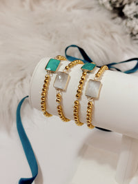 Assorted Glitzy Gold Stretch Stone Bracelets