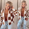 Be Bold Checkered Open Front Cardigan