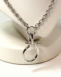 Silver Stable Bit Link Chain Necklace