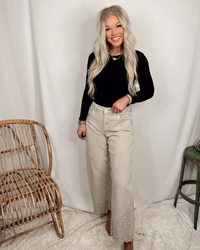 Lady May Lace Embroidered Hem Crop Jeans
