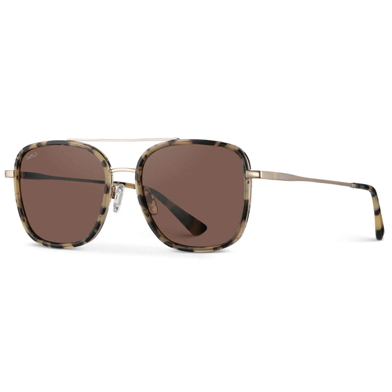 WMP Eyewear - Gia Polarized Sunglasses - Beige Tortoise Frame / Brown Lens
