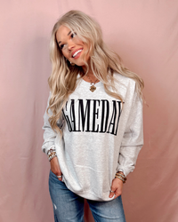 Geared Up For Gameday Puff-Graphic Crewneck