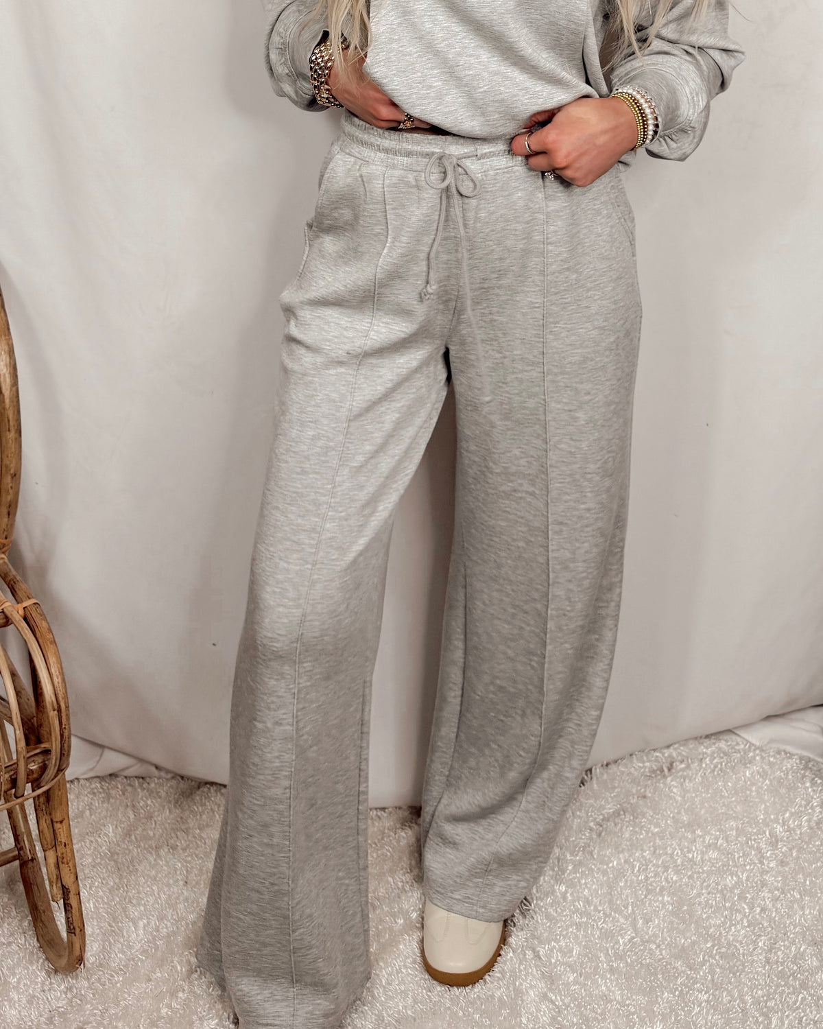 Made Easy Drawstring Pintuck Wide Leg Pants