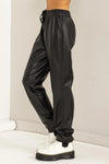 Foxy Faux Leather Joggers