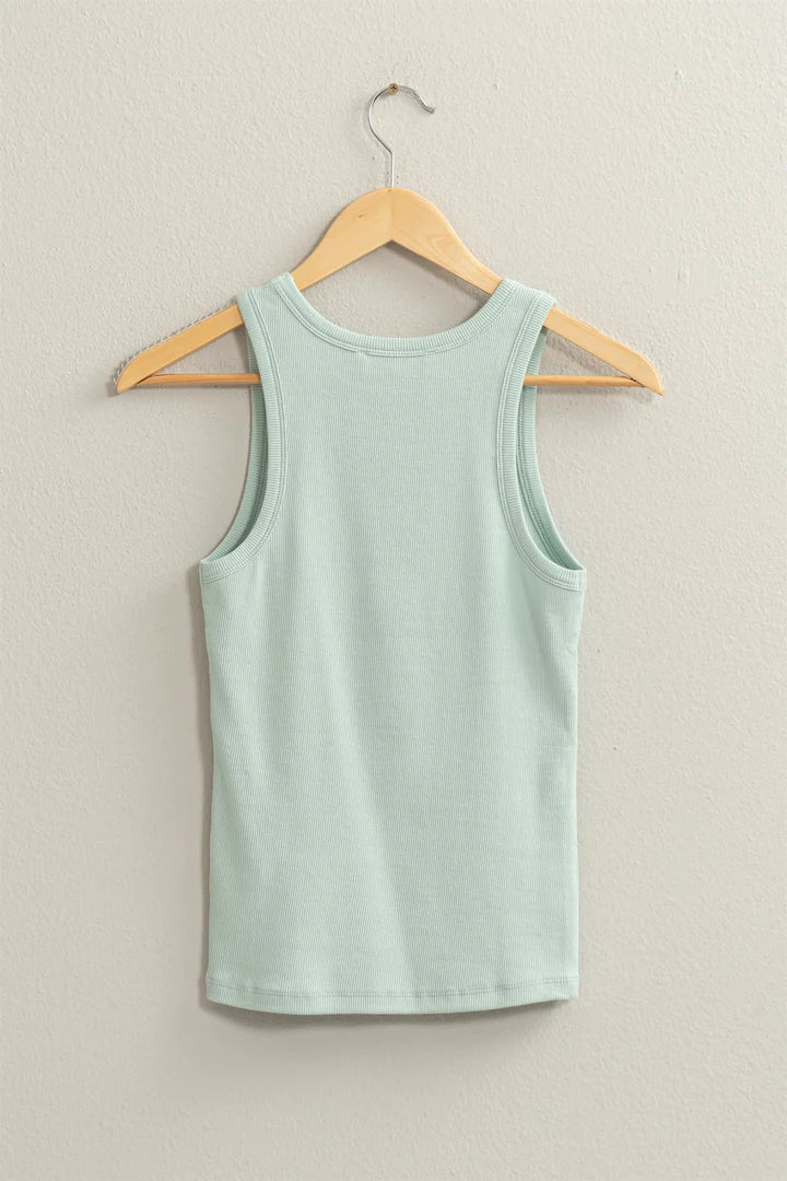 Ready For Anything Ribbed Round Neck Basic - Mint