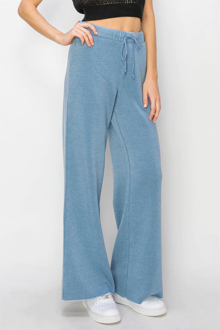 Ready To Run Relaxed Drawstring Pants - Heather Blue