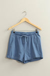 Simple Drawstring Shorts- Blue