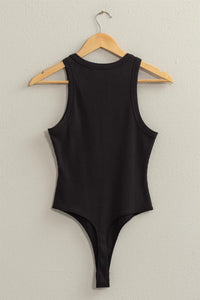 Right Choice Ribbed Everyday Basic Bodysuit - Black