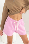 Laid Back Drawstring Shorts- Pink