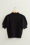 Sugar & Spice Short Sleeve Sweater Top - Black