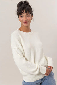 Setting Boundaries Crew Neck Sweater- Ivory