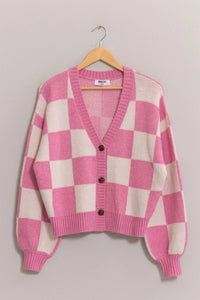 Classy Checkered Chic Cardigan