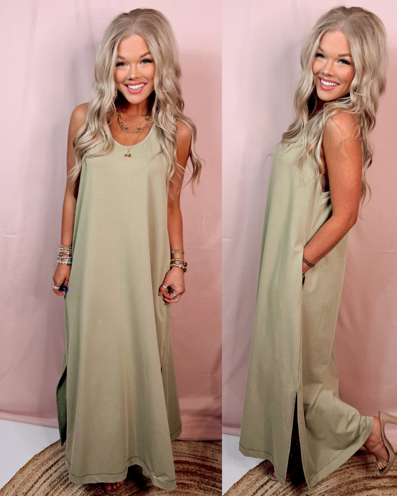 Modest Chic Maxi Dress - Sage