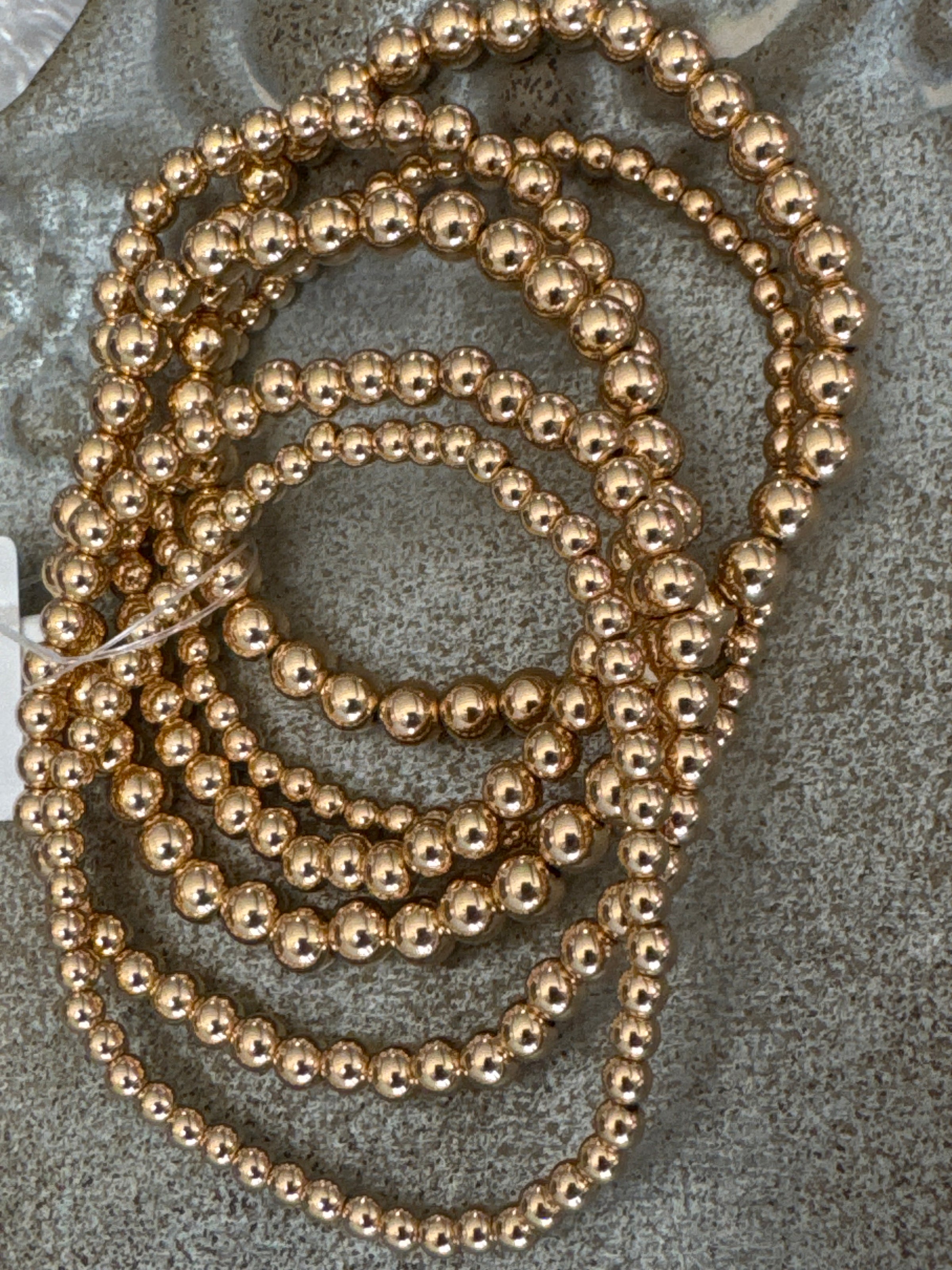 Assorted Gold Beaded Water Resistant Bracelet Sets