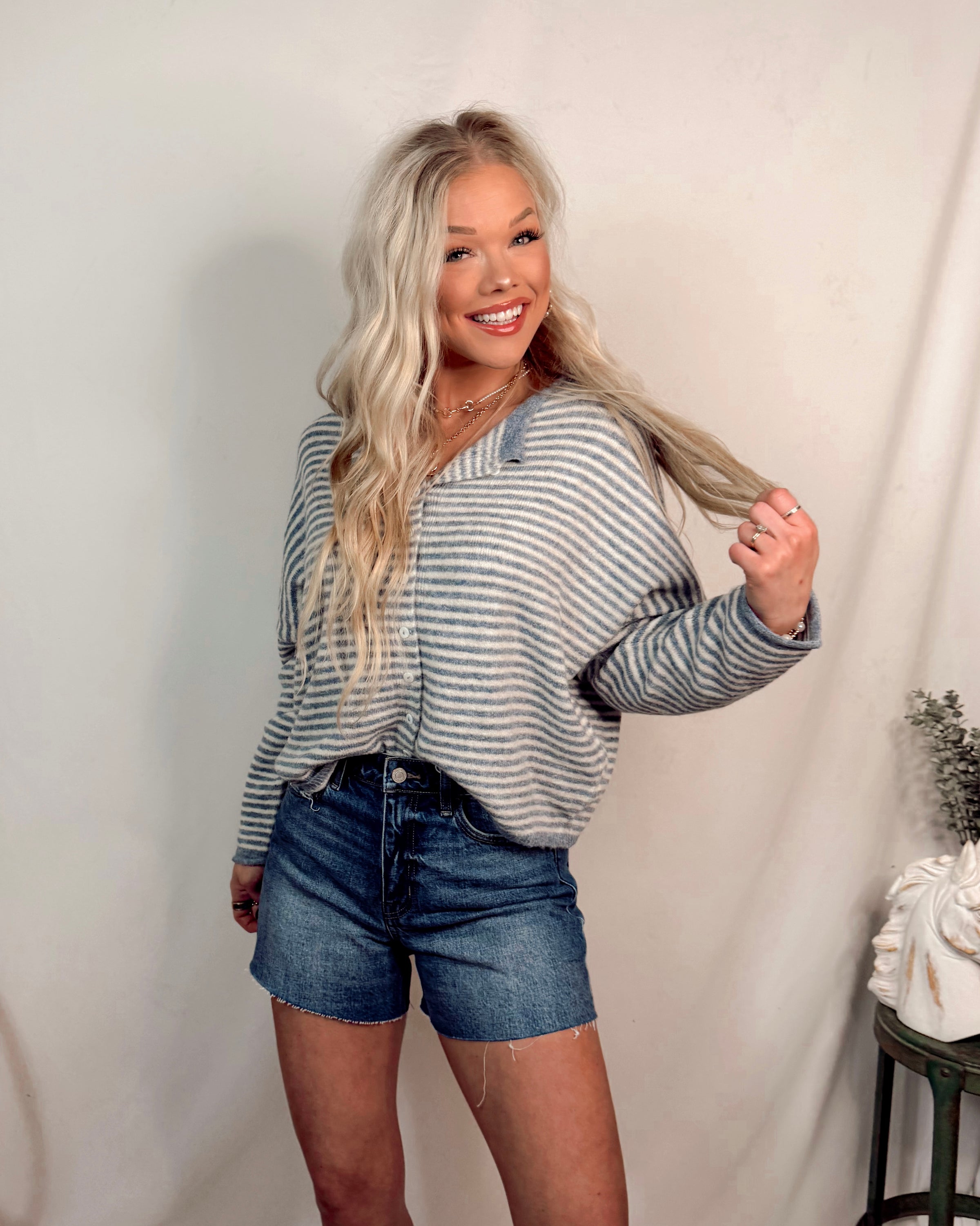 Honey High Rise Raw Hem Denim Shorts