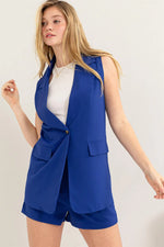 Best Dressed Blazer + Shorts Two Piece SET - Royal Blue