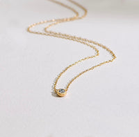 Dainty Bezel Set Cubic Zirconia Necklace