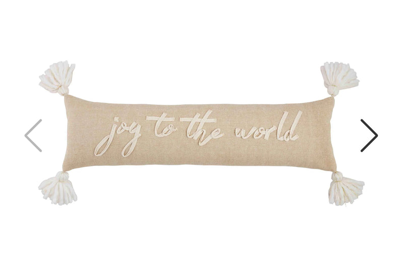 Joy To The World Lumbar Tassel Pillow