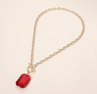 Crimson Glow Toggle Necklace