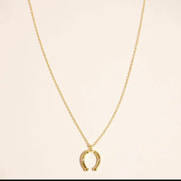 18K Gold Dipped Take Me to the Rodeo Horseshoe Necklace