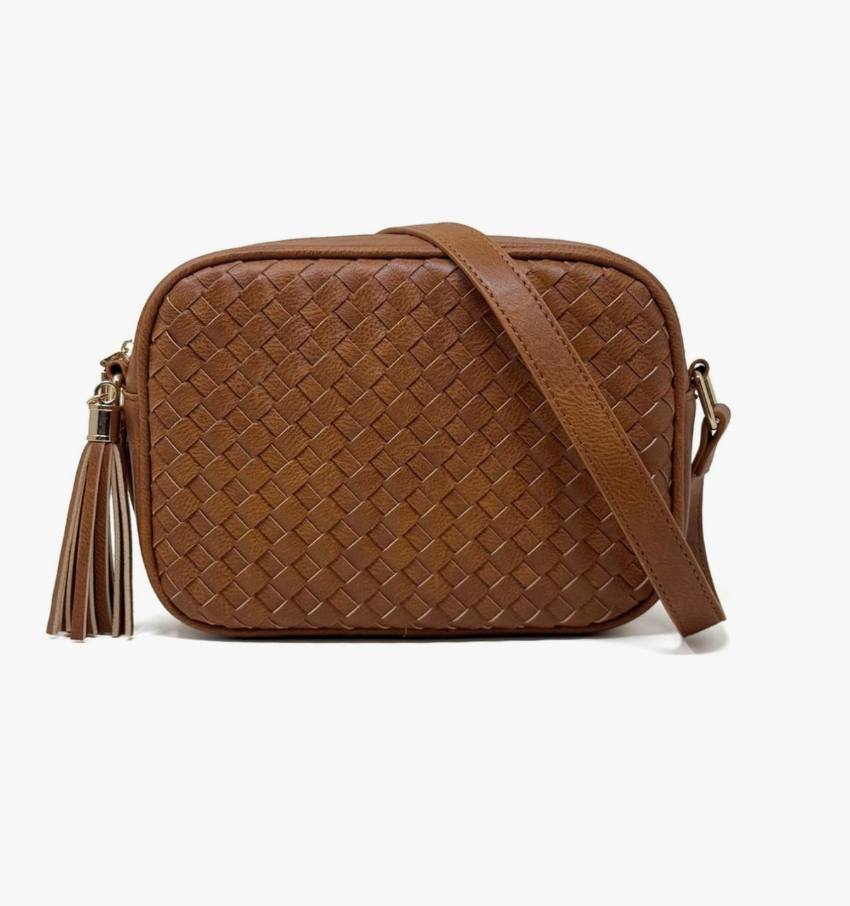 Woven Willow Crossbody Crossbody - Cognac