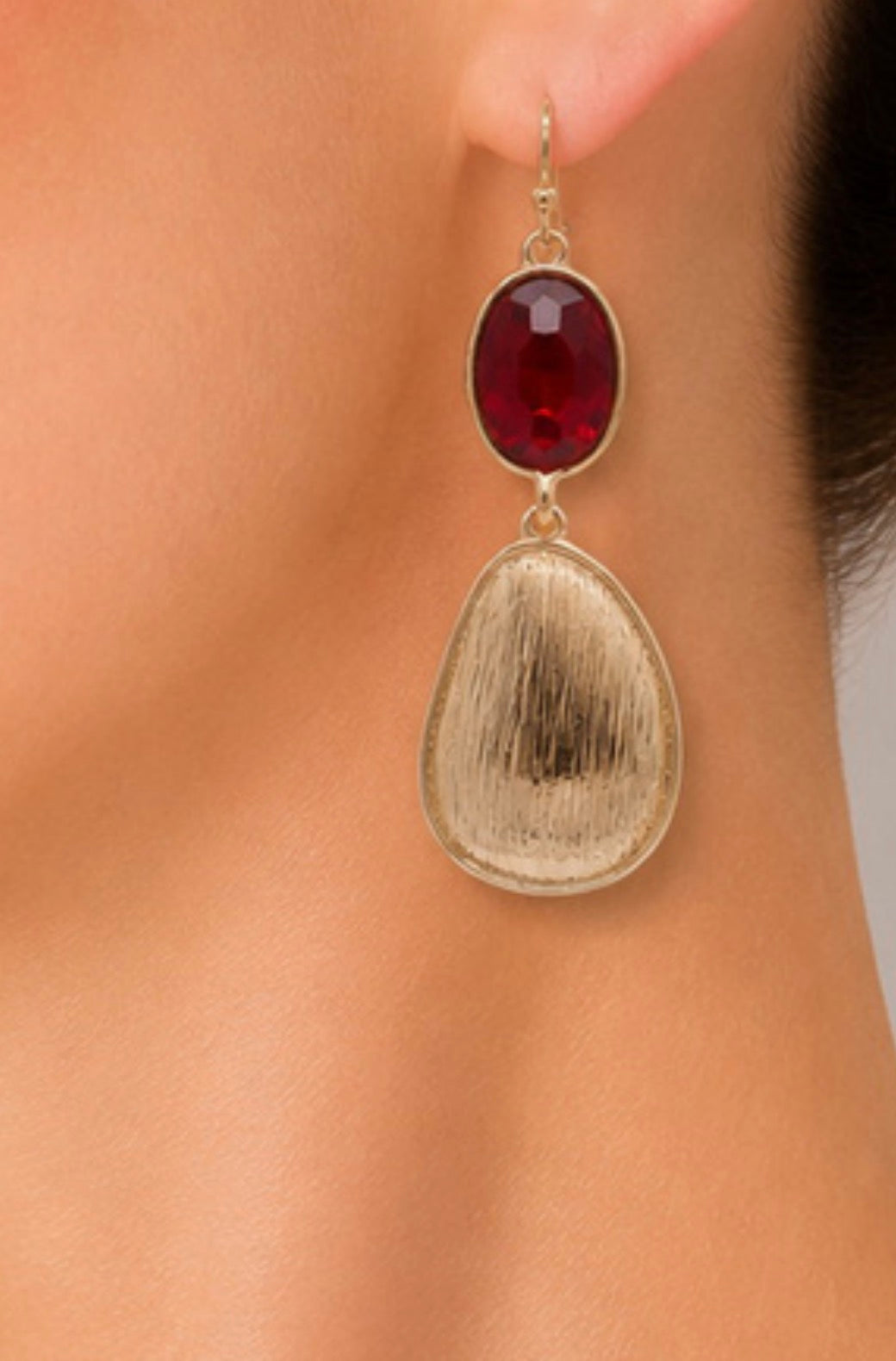 Garnet Glow Dangle Earrings